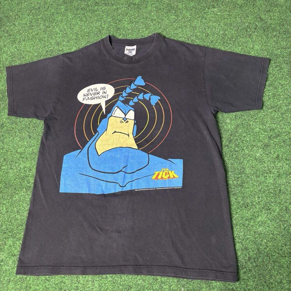 Vintage 1997 The Tick T Shirt Evil Is Never In Fashion Cartoon Tee Large